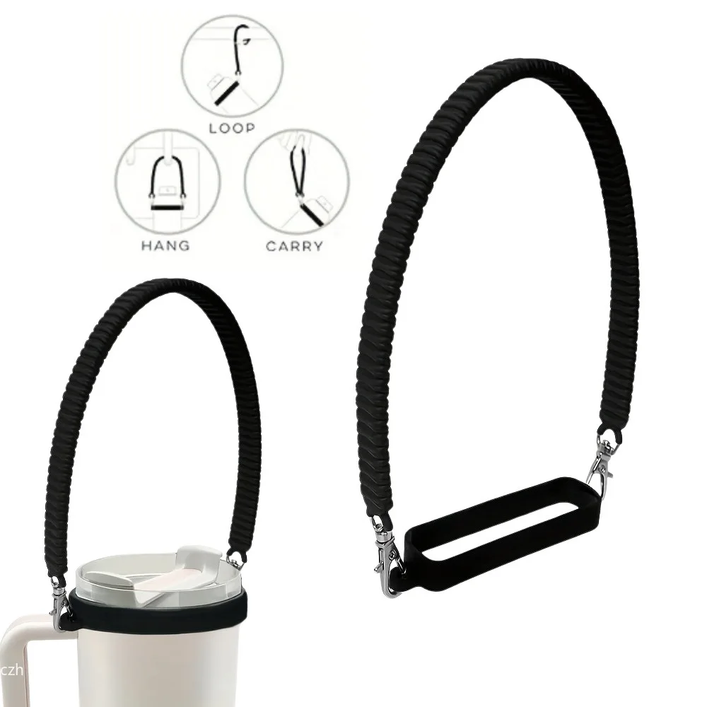 Uchwyt na butelkę z wodą, pasek do noszenia butelki, miękki, wytrzymały silikon, pasuje do większości butelek o pojemności 8-40oz, akcesoria do kubków.