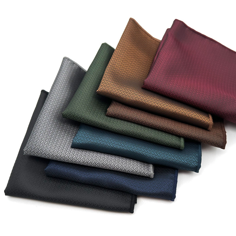 Dunkles Muster, Taschenhandtuch, trendiges Herren-Gentleman-Kleid, Business-Hochzeitsanzug, zurückhaltender, eleganter, einfarbiger, quadratischer Schal, 24 x 24 cm