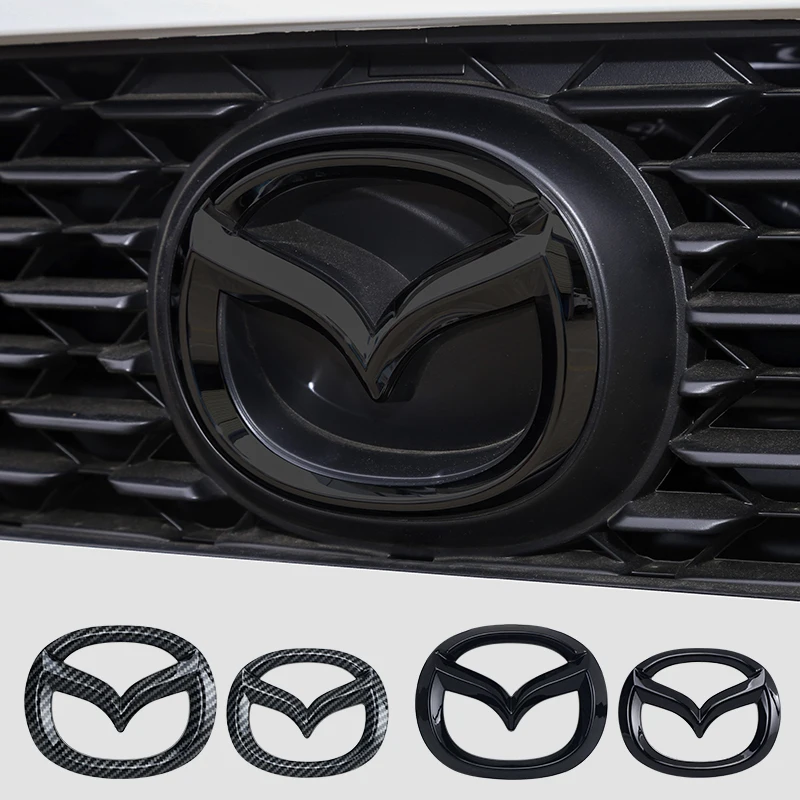 รถกระจังหน้าป้ายTrunkสัญลักษณ์สําหรับMazda 3 Axela Atenza 17-20 คาร์บอนไฟเบอร์ด้านหลังDecalอุปกรณ์เสริม