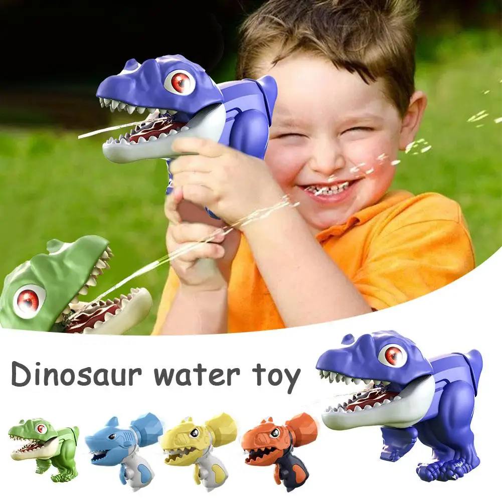 Pistola de agua de dinosaurio para niño, dibujos animados al aire libre, Animal para niños, puede abrir su boca para rociar agua para lucha contra el agua, verano Wa E0R5