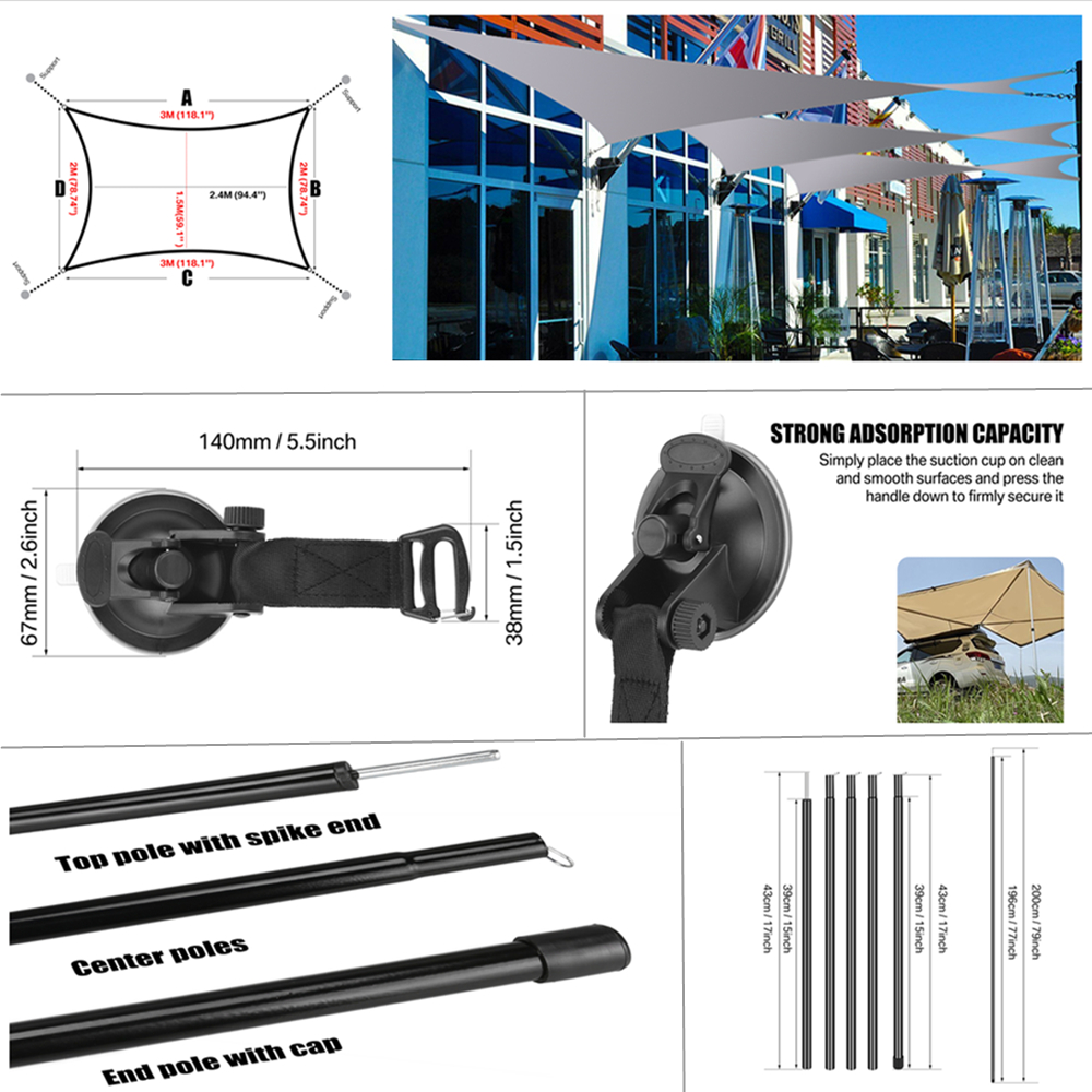 Abrigo de carro sombra acampamento lado telhado do carro tenda toldo à prova dwaterproof água uv portátil barraca acampamento automóvel telhado chuva dossel