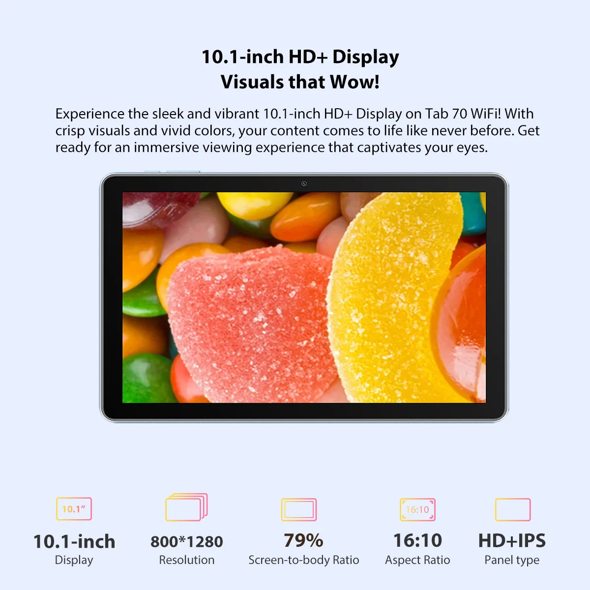 Blackview Tab 70 WIFI Android 13 Tablet PC 4 GB 64 GB 10,1 Zoll HD+IPS Display 6580 mAh 2,4 G/5 G WiFi
