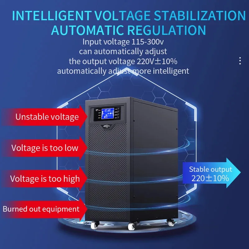 10KVA/9000W High-frequency Online Ups Single Inlet and Single Outlet Externa Heavy Duty Ups
