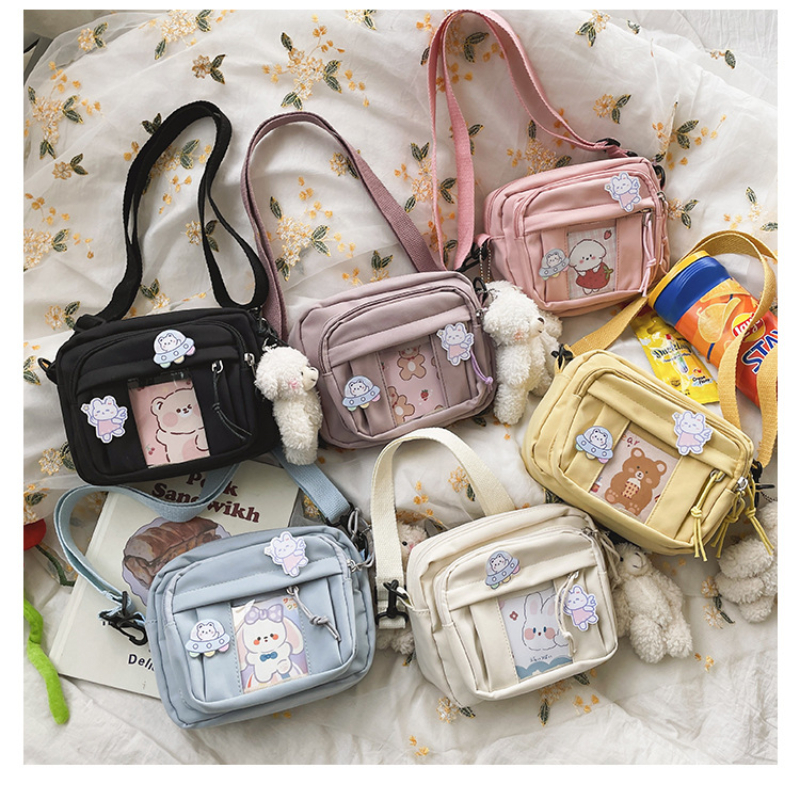 Novo saco kawaii meninas 2024 novo jk saco transparente pequeno crossbody saco para mulheres bolsas e bolsas bolsa de ombro itabag bolso