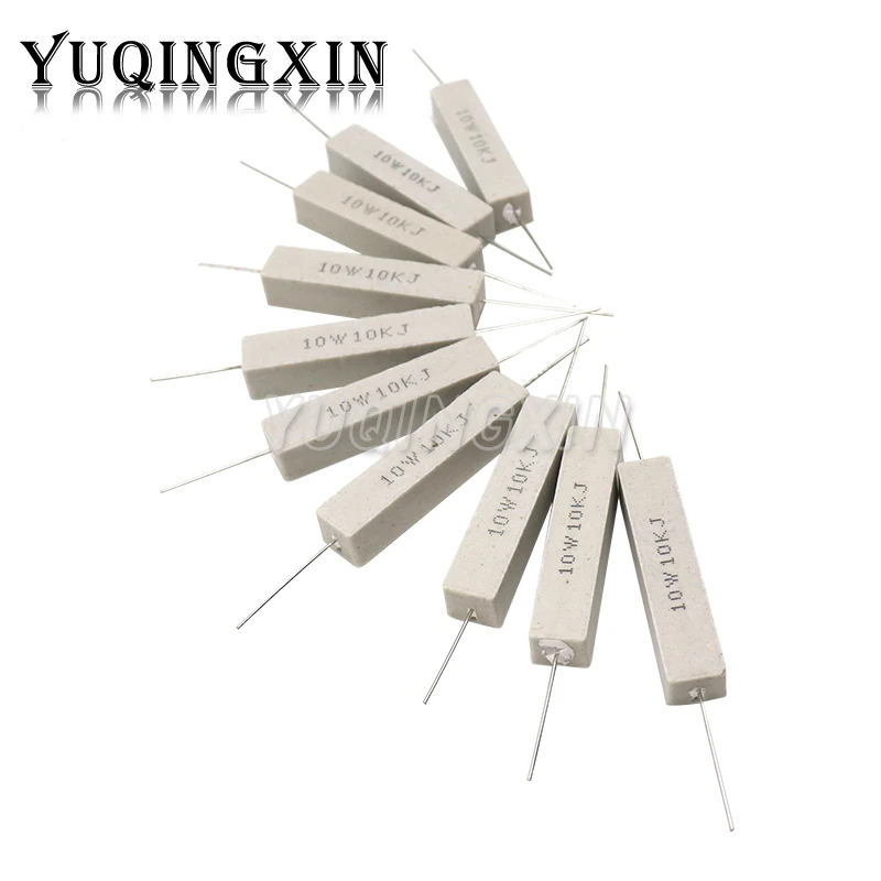 10pcs 10W 5% Cement Resistor Power Resistance 0.1 - 10K 0.1R 0.5R 10R 50R 0.22 0.33 0.5 1 2 5 8 10 15 20 25 30 100 1K 2K 3K ohm