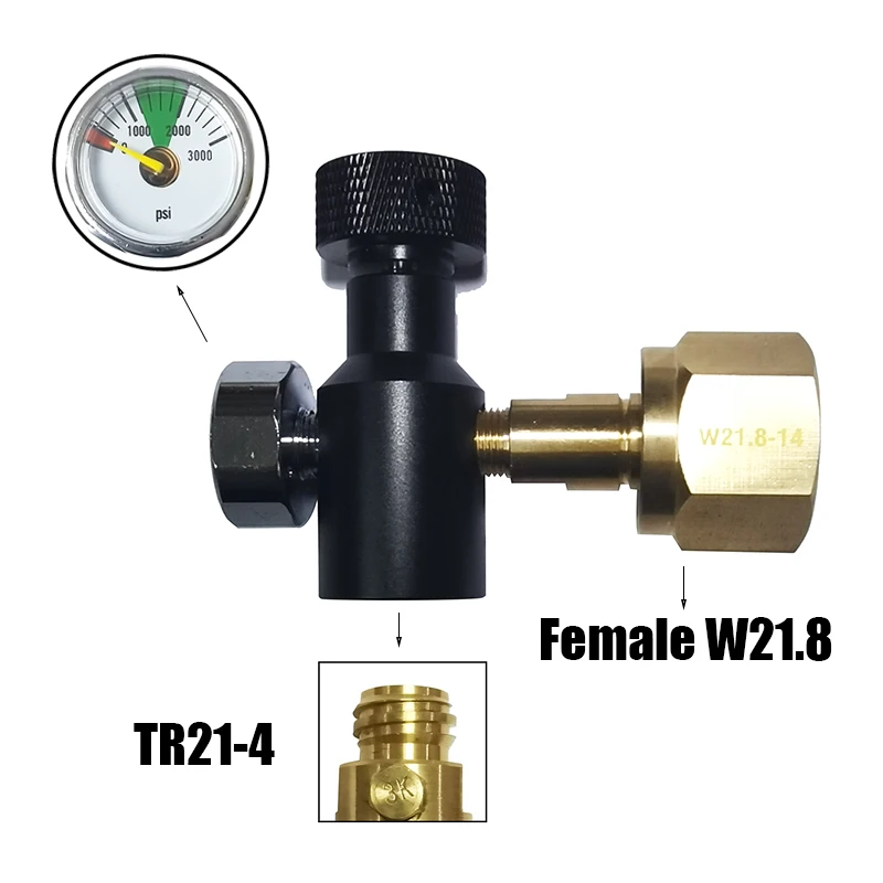 새 모델 소다수 CO2 실린더 리필 어댑터 커넥터 가스 조절기 탱크 수족관 자작 Tr21-4 ~ W21.8-14