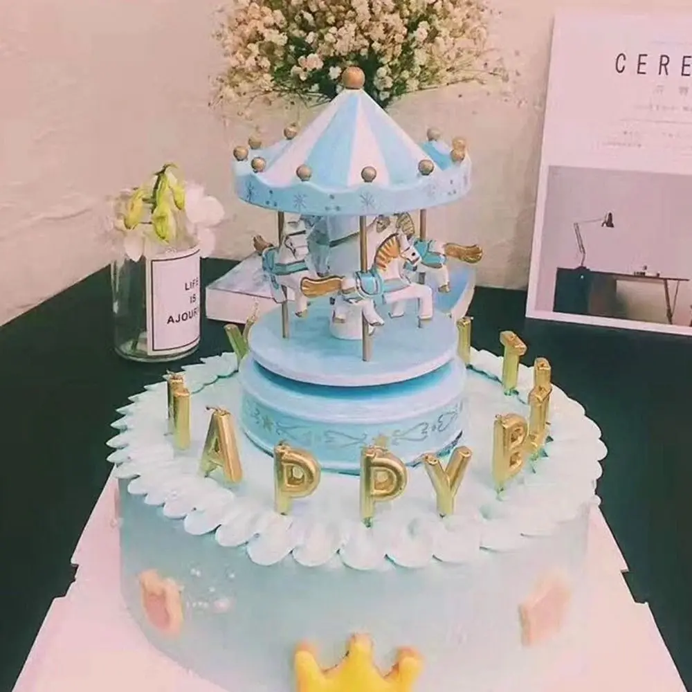 Kotak Musik Korsel Desain Indah Mudah Digunakan Dicat Ornamen Roda Ferris Aksesori Kue Korsel Korsel Plastik