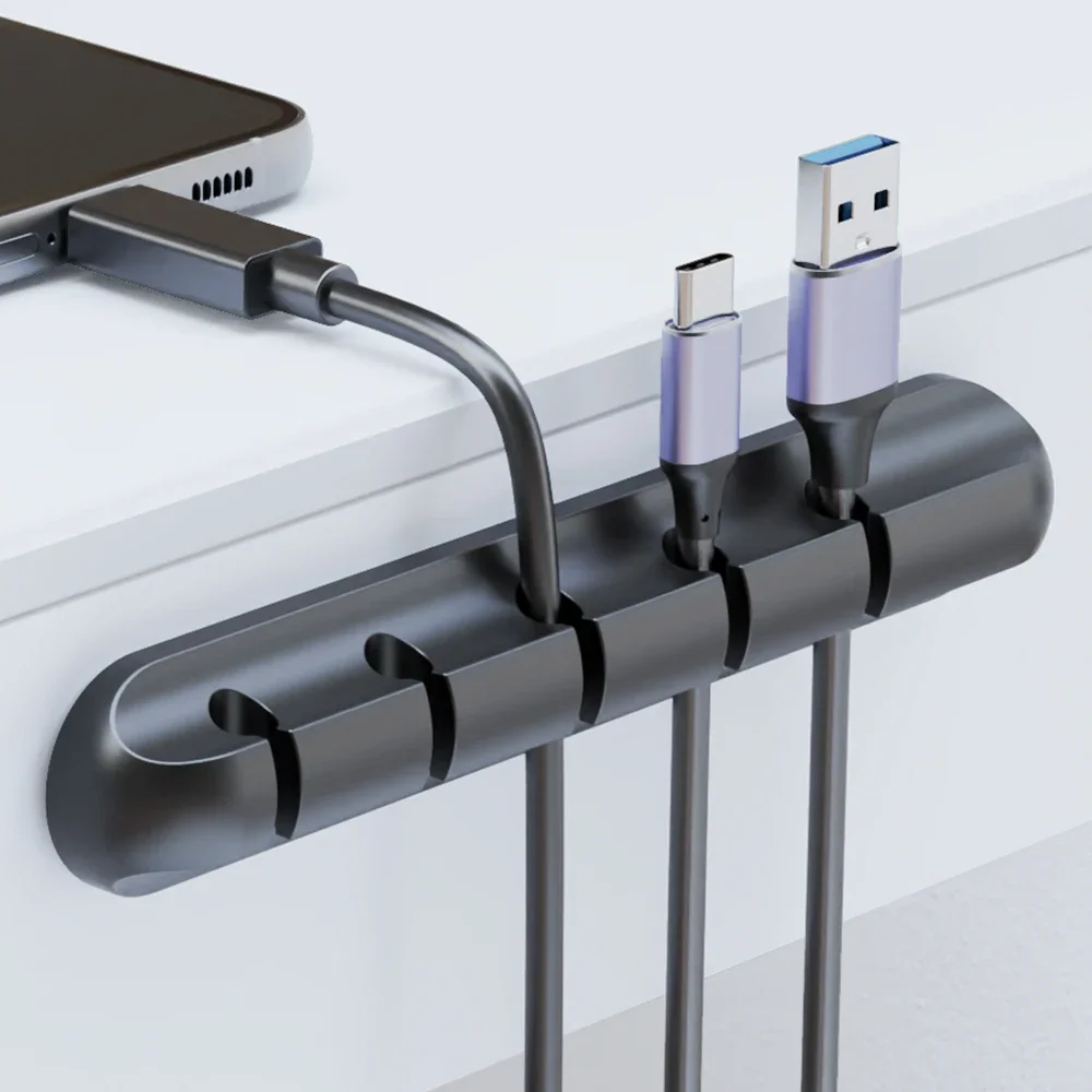 ขายส่งคลิปสายสําหรับ MouseHeadphone Wire Organizer สายซิลิโคนสาย USB Winder Desktop Tidy Management
