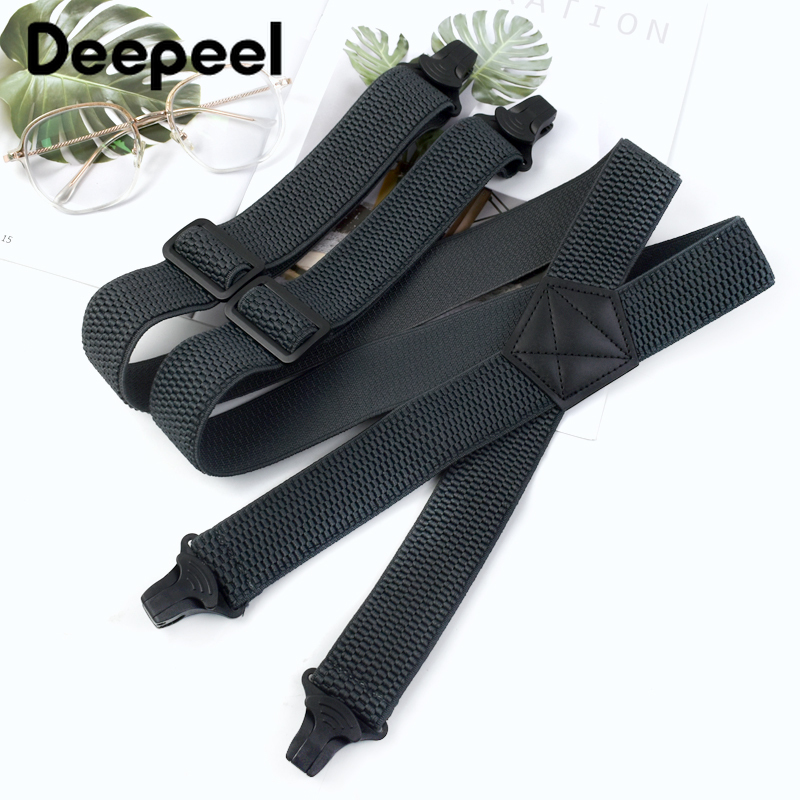 Deepeel 3,5 * 120 cm volwassen 4 clips heren bretels X-type elastische verstelbare riem heren jarretel brede bretels werk mannelijke jockstrap