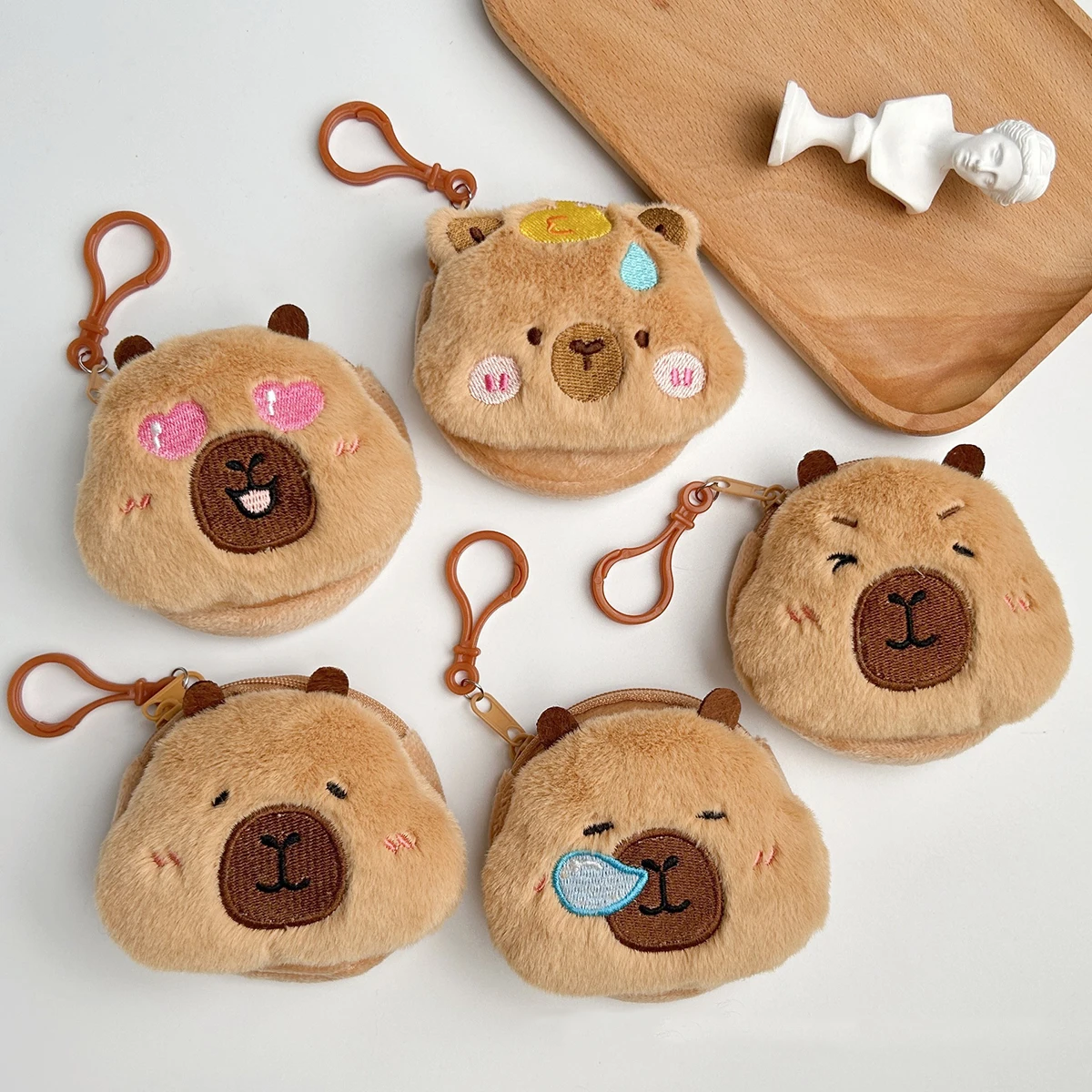 Kreatywna pluszowa torebka Capybara Modna mini portmonetka Okrągłe torby z kreskówek