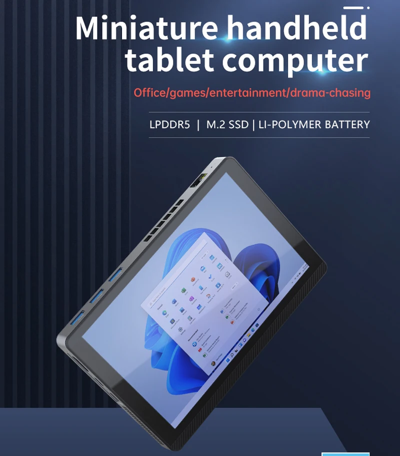 N200 Tablet Computer 7 inch Alder Lake N200 Mini PC Windows 11 DDR5 Touch Screen  WiFi6 BT5.2 Desktop Pocket  HTPC HDMI Type-C