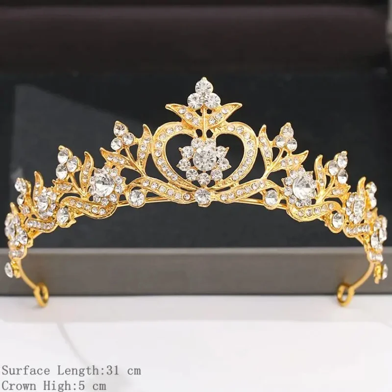 Accessori per capelli con corona e tiara color argento e oro per le donne Accessori da sposa Corona per regalo diadema con strass da sposa