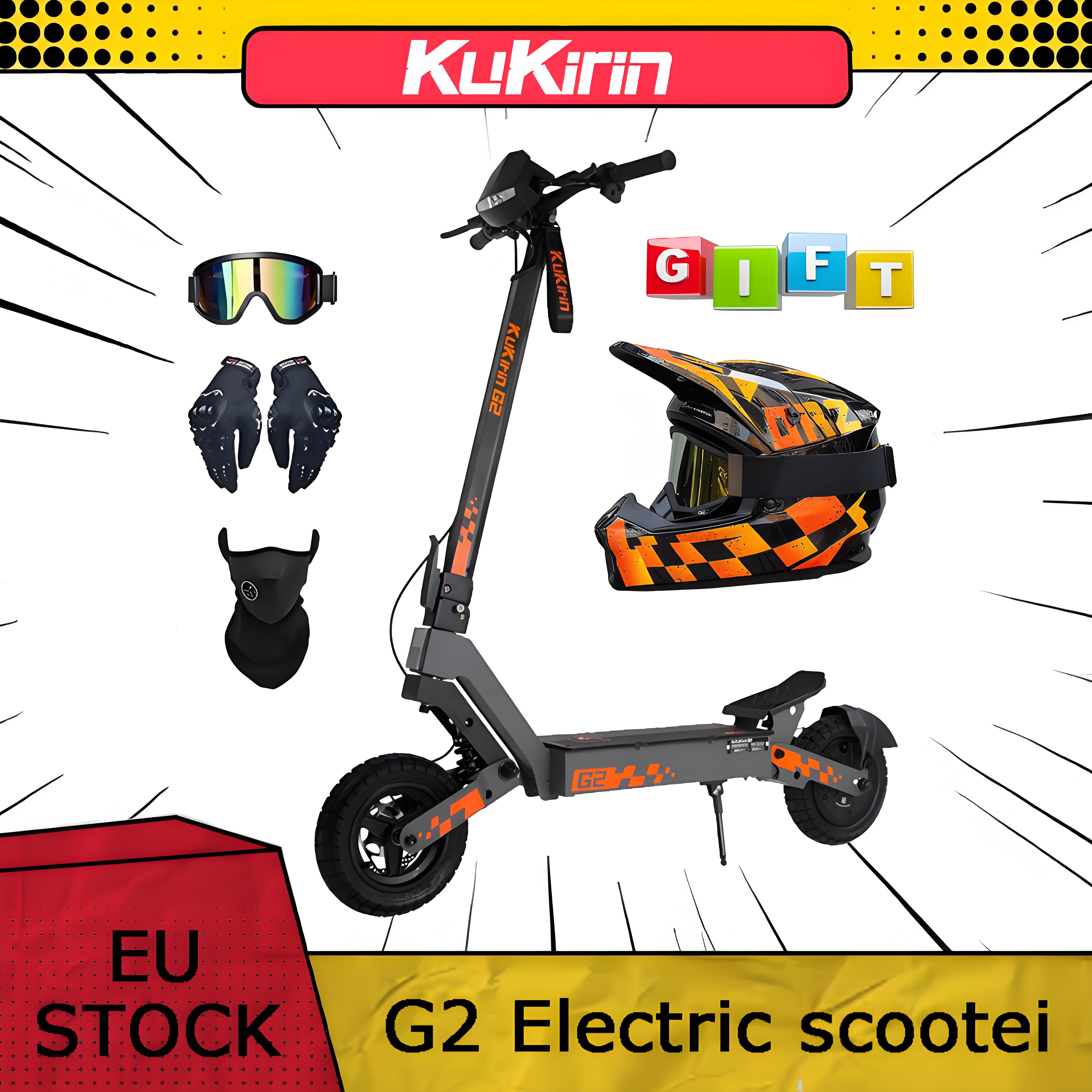 Kukirin G2 Scooter électrique pliable, moteur 800 W, batterie 48 V 15 Ah, pneus 10", vitesse maximale 45 km/h, portée 55 km, fre