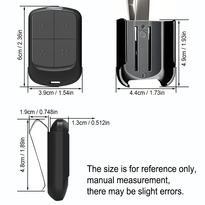 Control remoto multifrecuencia para puerta de garaje YNG800, de 280 MHz a 868 MHz, con código variable y código fijo, transmisor manual de 433 MHz con clip.