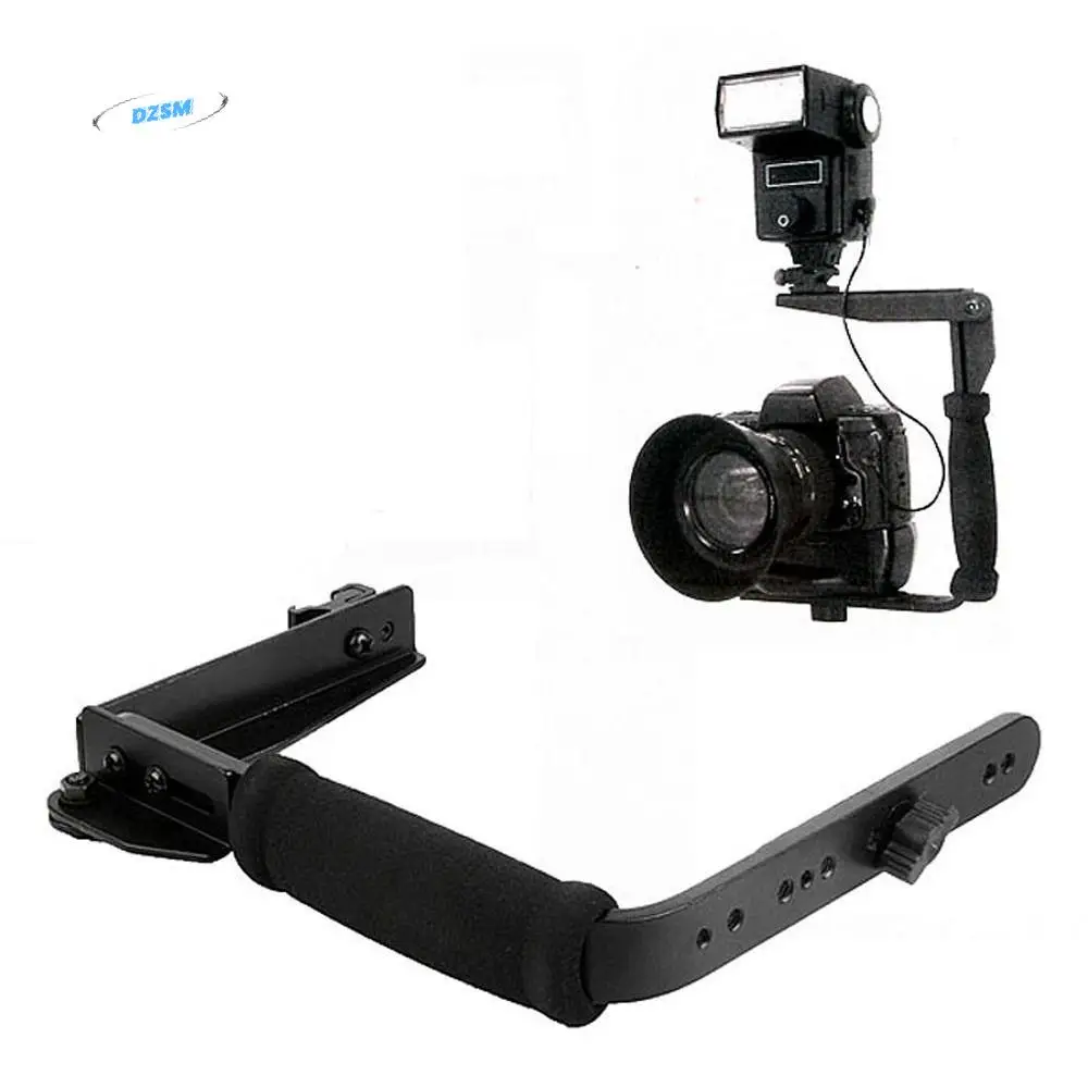 Dudukan Braket Flash Kamera Aloi Aluminium, Braket Lampu Kilat Lubang Sekrup 1/4 Standar Berbentuk L, Sekrup Tripod Kokoh