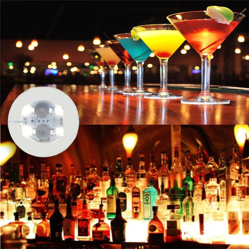 Luces LED para posavasos, pegatinas coloridas y brillantes para botellas de vino, iluminación para Bar, fiesta de boda, botella de vino brillante, 1-200 Uds.