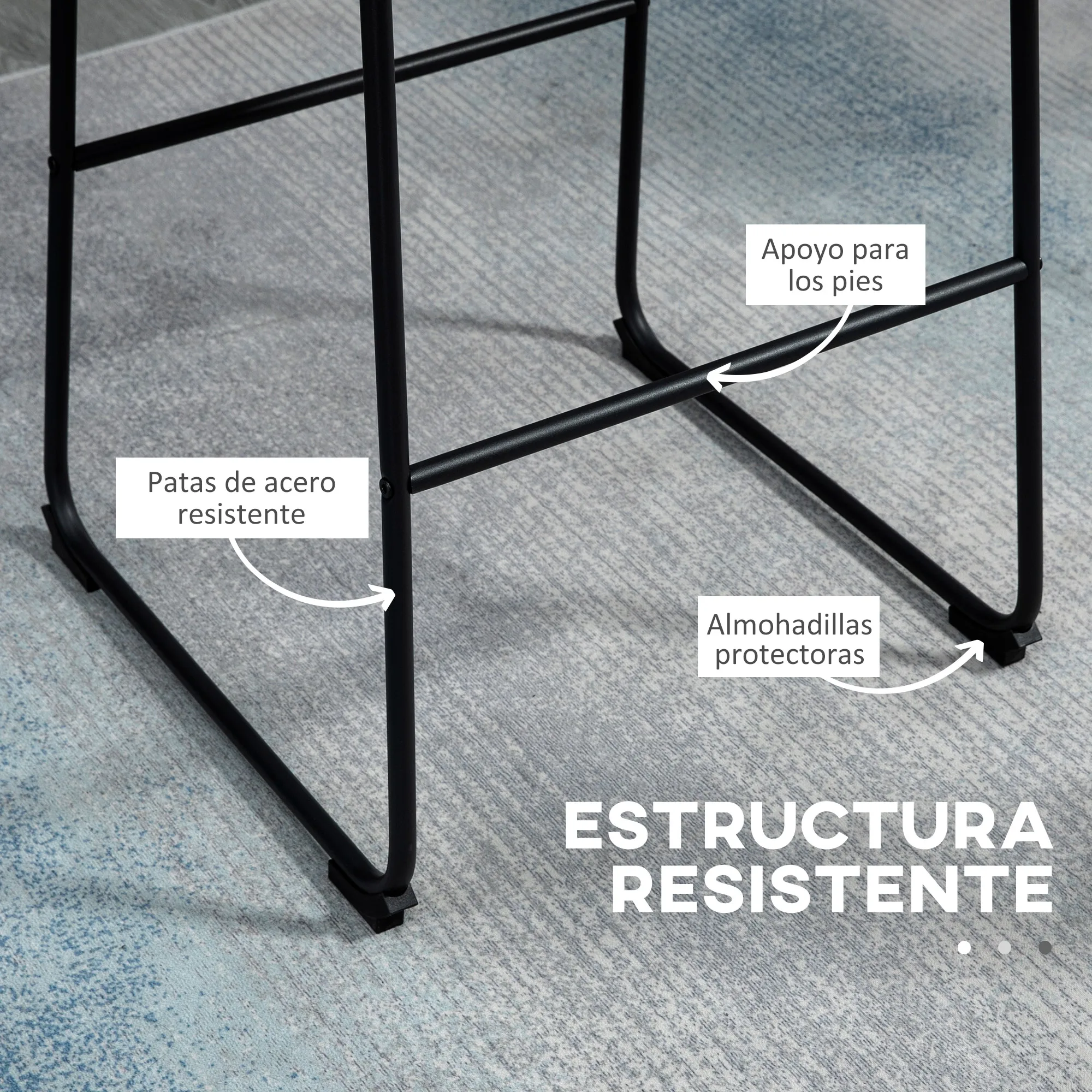 HOMCOM 2 sgabelli da cucina imbottiti alti in PU con schienale 47x54x99 cm