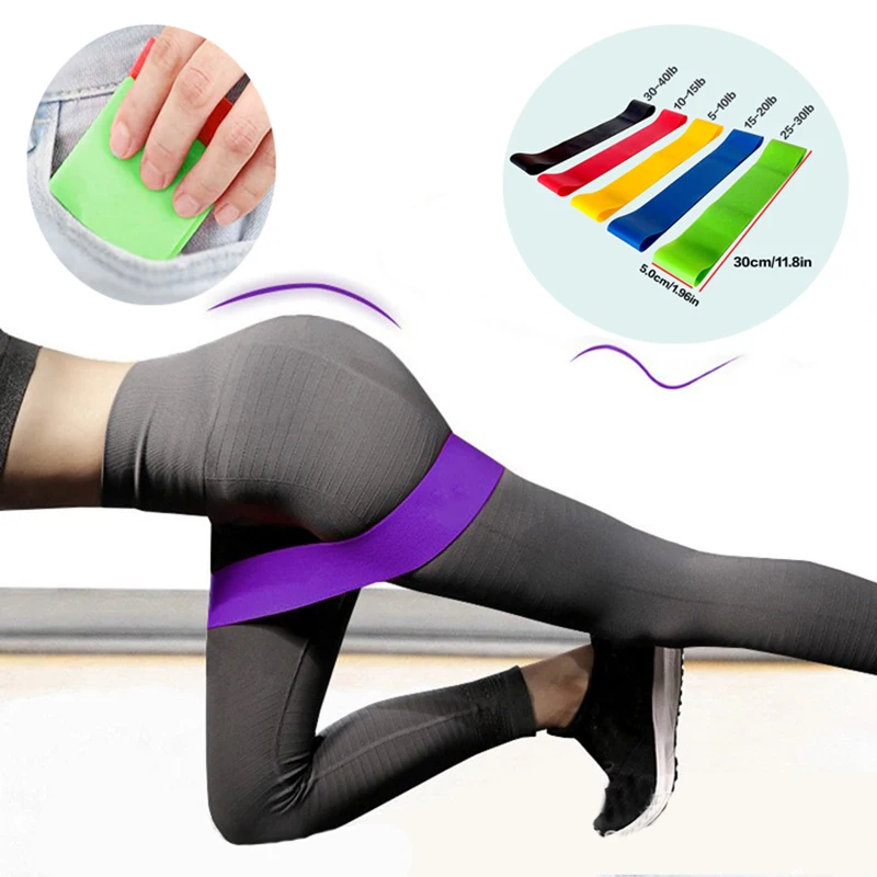 5pcs โยคะพิลาทิสความต้านทานยาวการฝึกอบรมยืดสําหรับกายภาพบําบัด Lower Body Home Strength การออกกําลังกายยืดหยุ่น