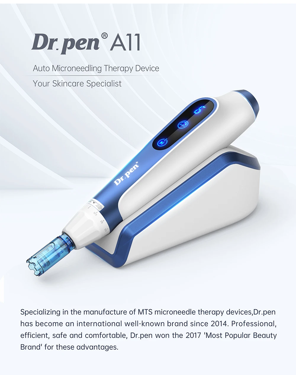 Dr Pen Ultima A11 พร้อมเข็มของขวัญไร้สาย Professional MTS Derma Pen Salon Machine
