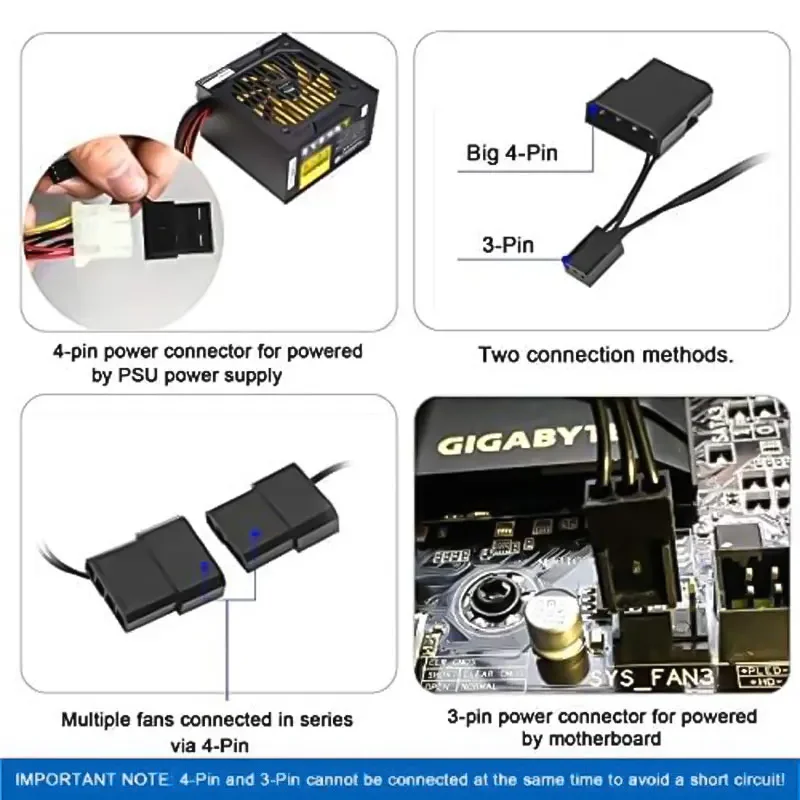 LDPCSJ 8cm 9cm 12cm Quiet Computer Fan Silent PC Fans For Computer PC Case GPU CPU Cooler Radiator Cooling