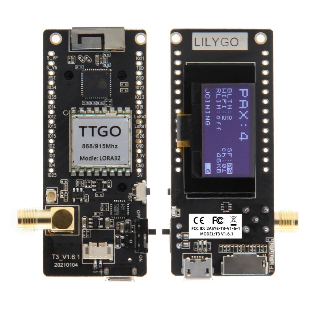 LILYGO ®   TTGO LoRa32 V2.1_1.6 Версия 433/868/915 МГц ESP32 LoRa OLED 0,96-дюймовая SD-карта Bluetooth WIFI Беспроводной модуль ESP-32 SMA