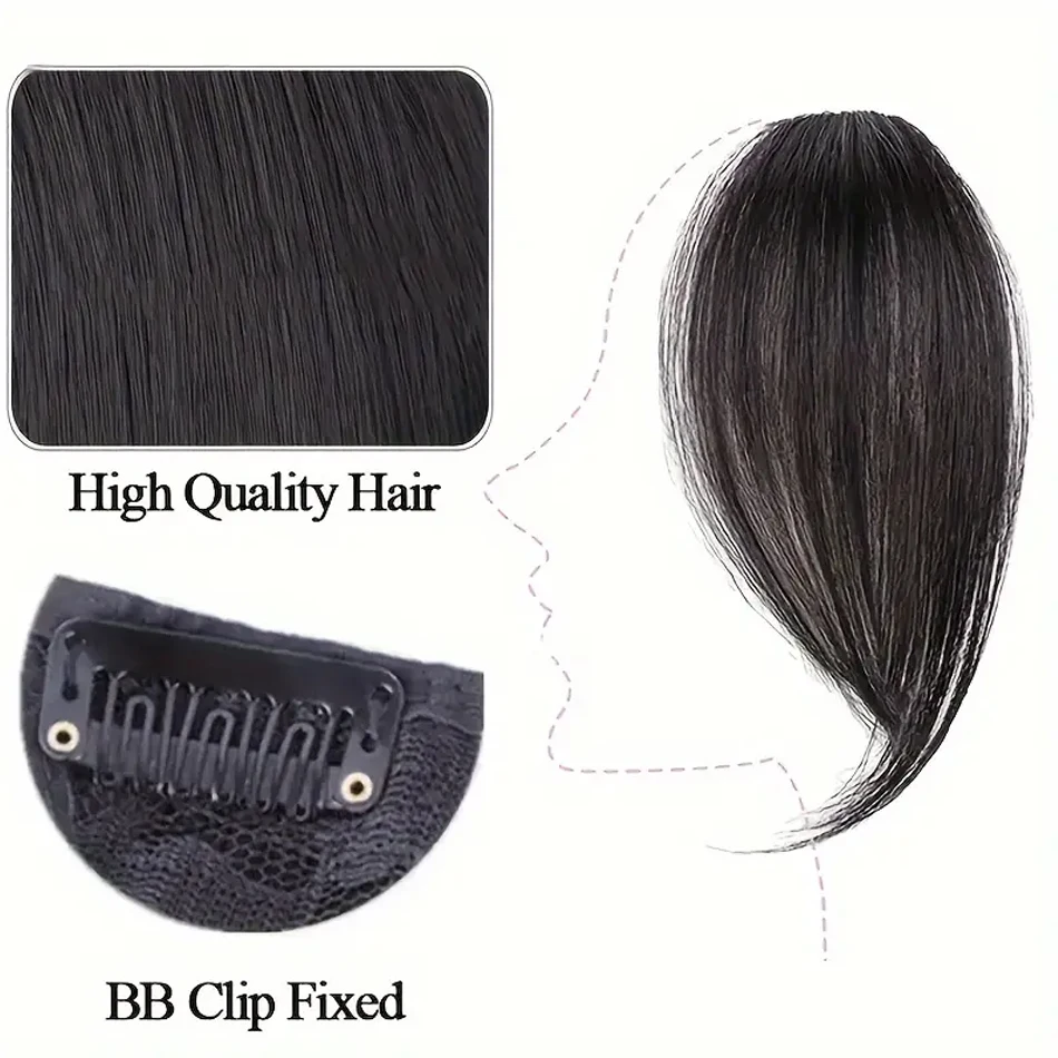 Niewidoczne syntetyczne grzywki boczne Clip In Extension 2Pcs/Set Middle Part Bangs With Easy BB Clip-In Side Fringe Pasuje do wszystkich rodzajów włosów