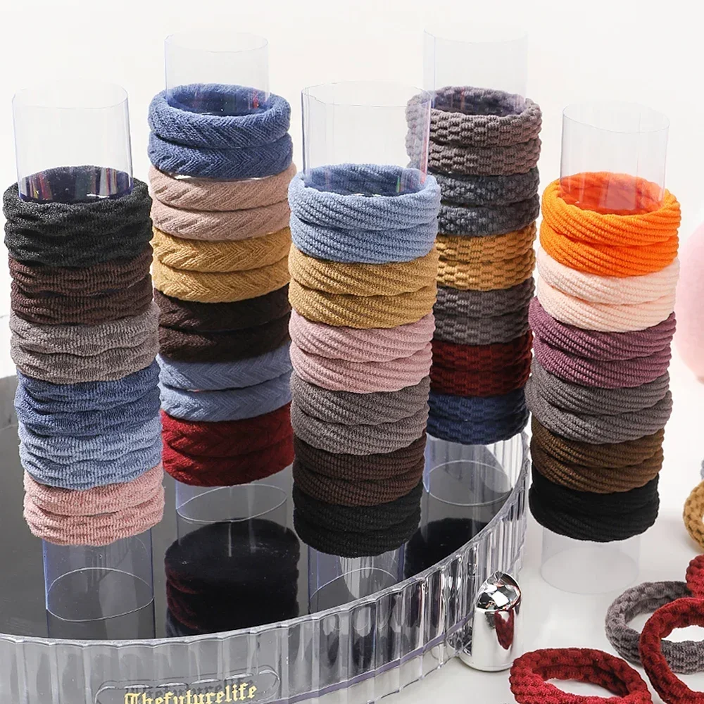 12 Uds. De bandas elásticas básicas simples para el cabello para mujeres y niñas, lazos, coleteros, bandas de goma, diadema de moda, accesorios para el cabello