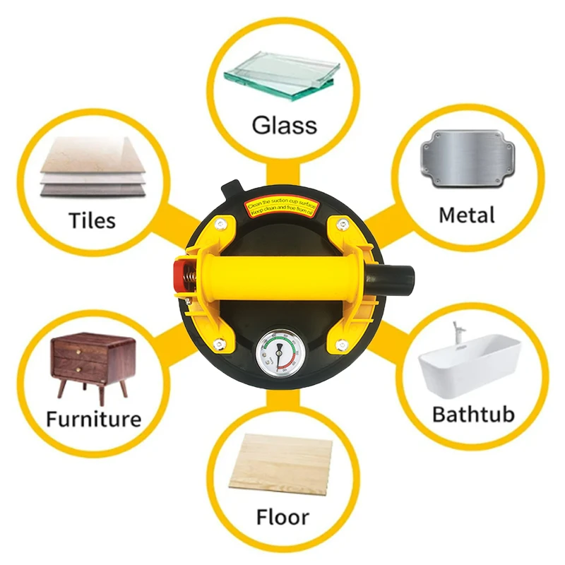 2 pçs 1 pçs 8 Polegada ventosa a vácuo 250kg bomba de ar ventosas para vidro levantador resistente para telha granito vidro levantamento manual