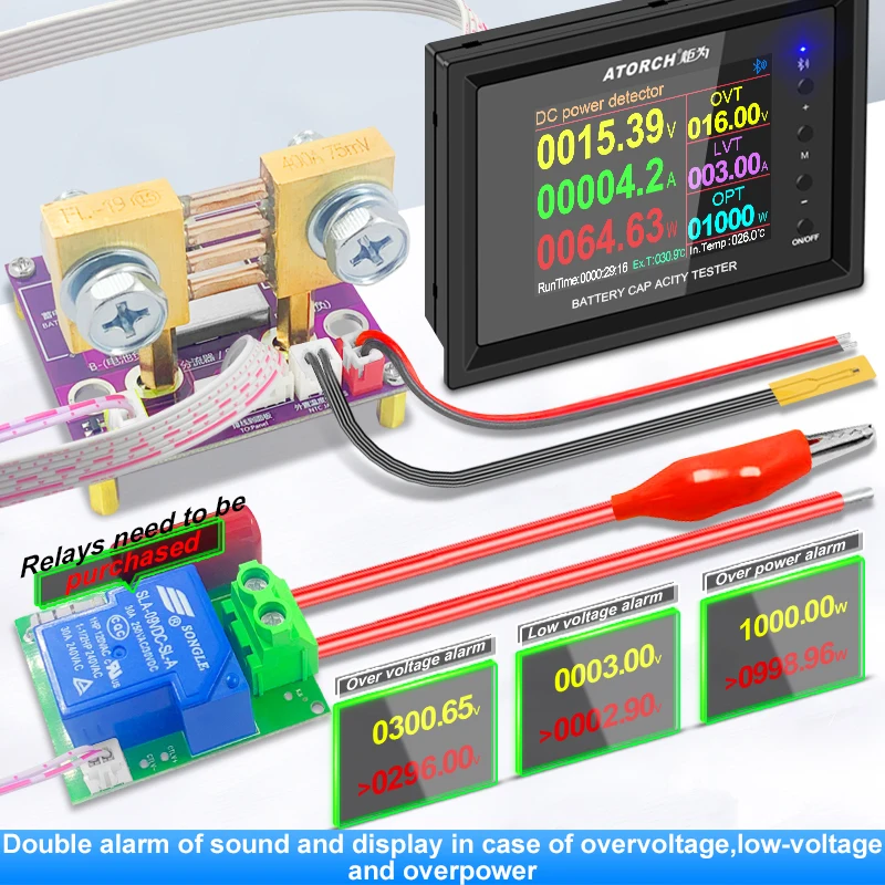 240V/0 ~ 1000A DT24PW Màn Hình Hiển Thị Kỹ Thuật Số DC Khuếch Dung Lượng Pin Bút Thử Pin Nhiên Liệu Ga đồng Hồ