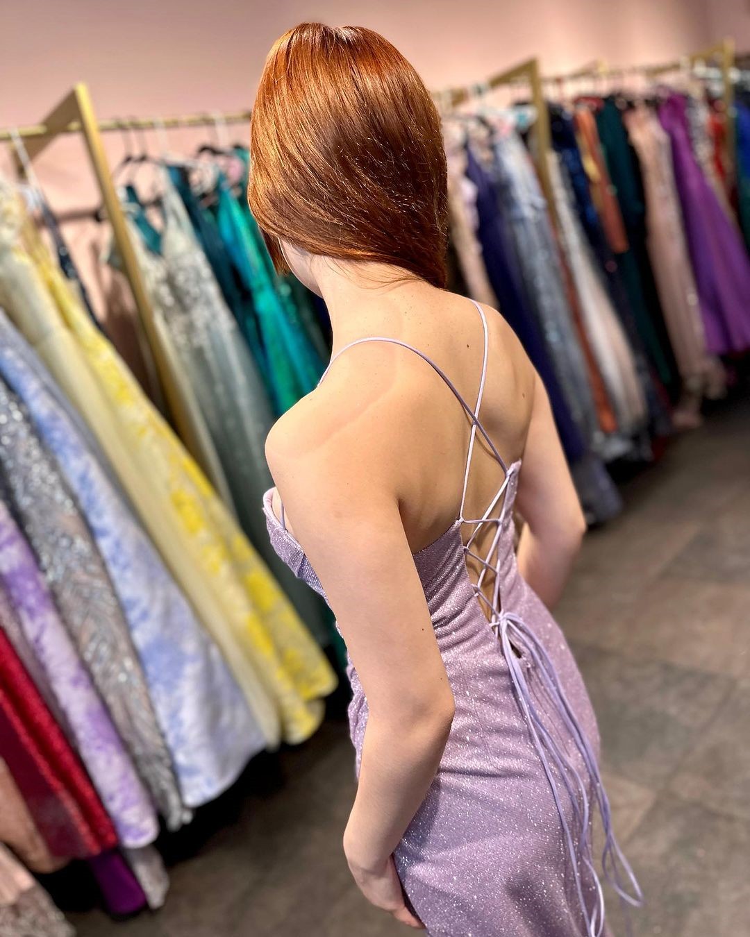 BABYONLINE Customized Bridesmiad Dress with Thin Strap Corset Bustier Lace up Back Mermiad Dress Leg Side Split Wedding Guest