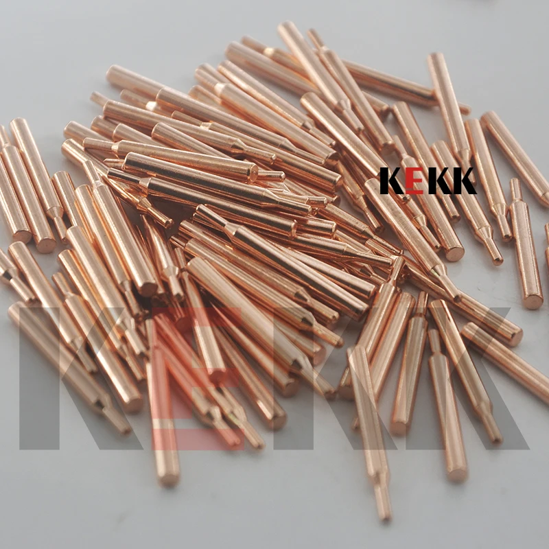 10 pièces 18650 pointes de points à main soudeuse petite batterie au Lithium stylo de soudage par points violet cuivre aiguille de soudage par points tête d'électrode