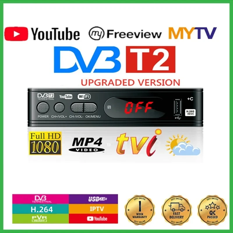 Sintonizador de Tv HD 1080p, Dvb T2 VGA Dvb-T2 para adaptador de Monitor, sintonizador USB 2,0, receptor de satélite, decodificador Dvbt2, Manual de varios idiomas