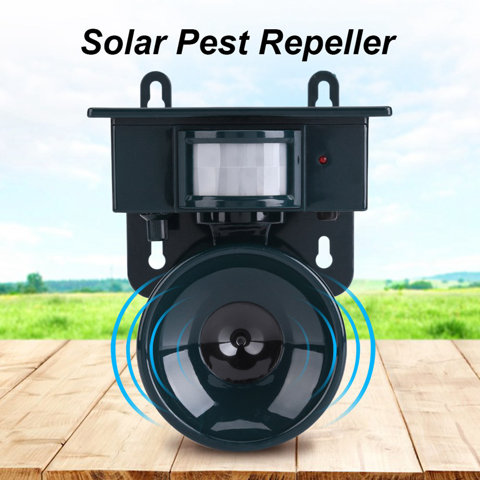 Solar Powered PIR Motion Sensor Ultrasonic Pest Repeller Bird Dog Cat  Mouse Chaser Ultrasonic Repeller Solar Pest Repeller