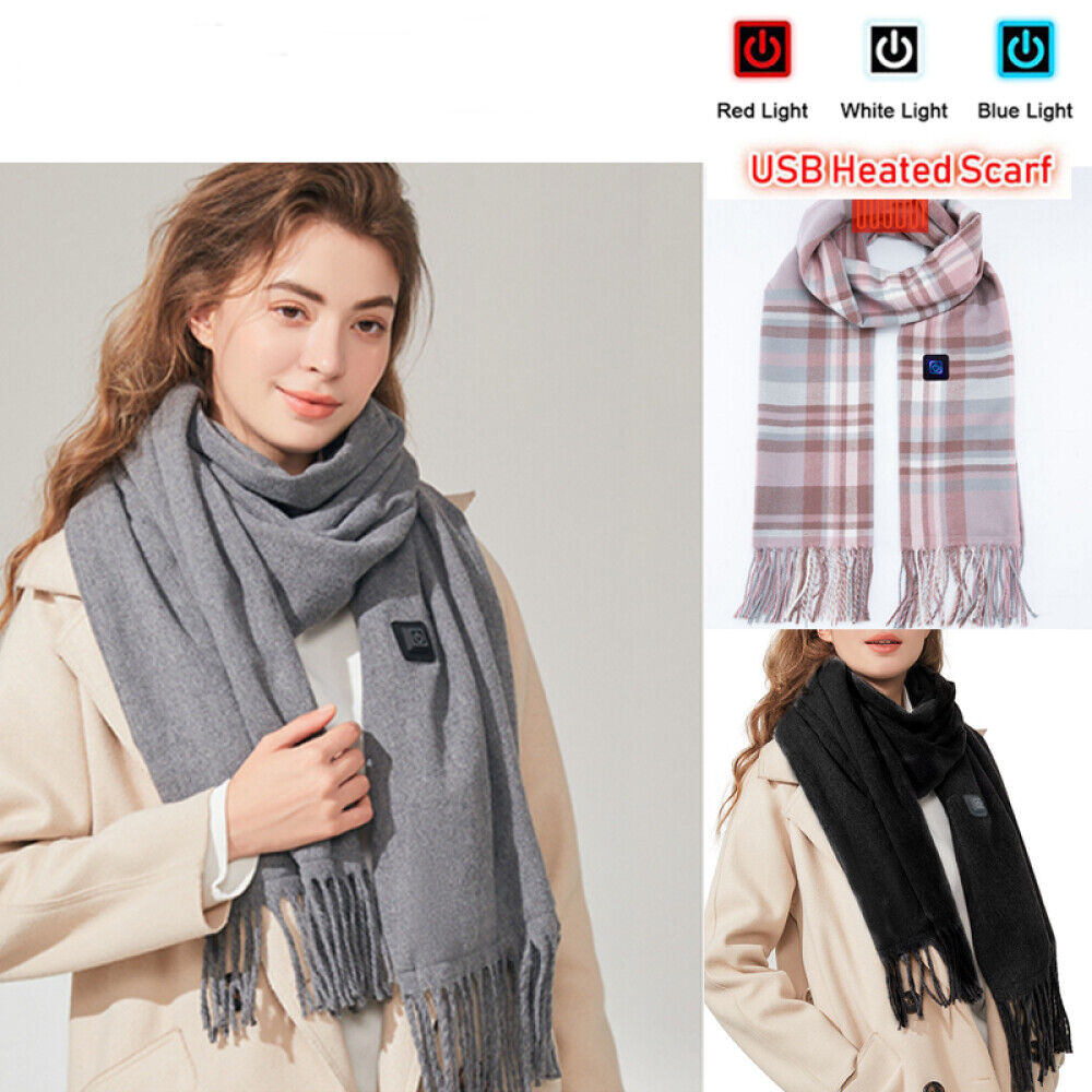 Bufanda calentada inteligente para hombres y mujeres, calentador de cuello grueso de imitación de Cachemira, USB, chal eléctrico de moda de 3 engranajes, novedad de invierno