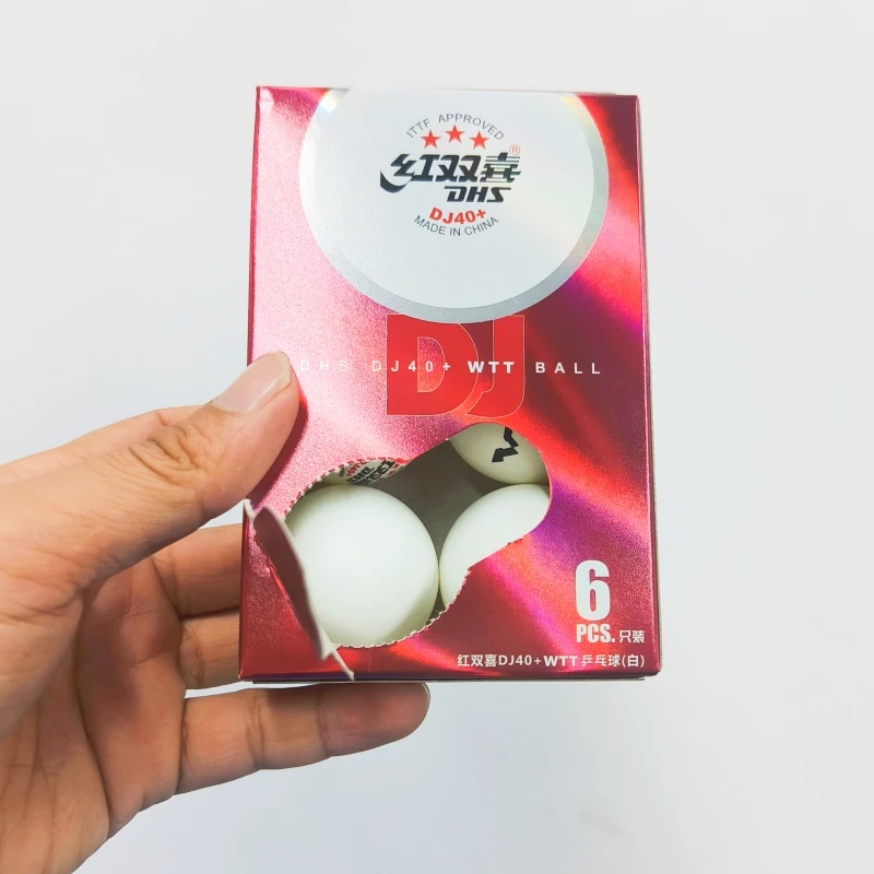 6 個/箱 DHS WTT ピンポンボール DJ40+ 公式卓球ゲーム WTT 国際ゲーム用 3 スター卓球ボールを使用