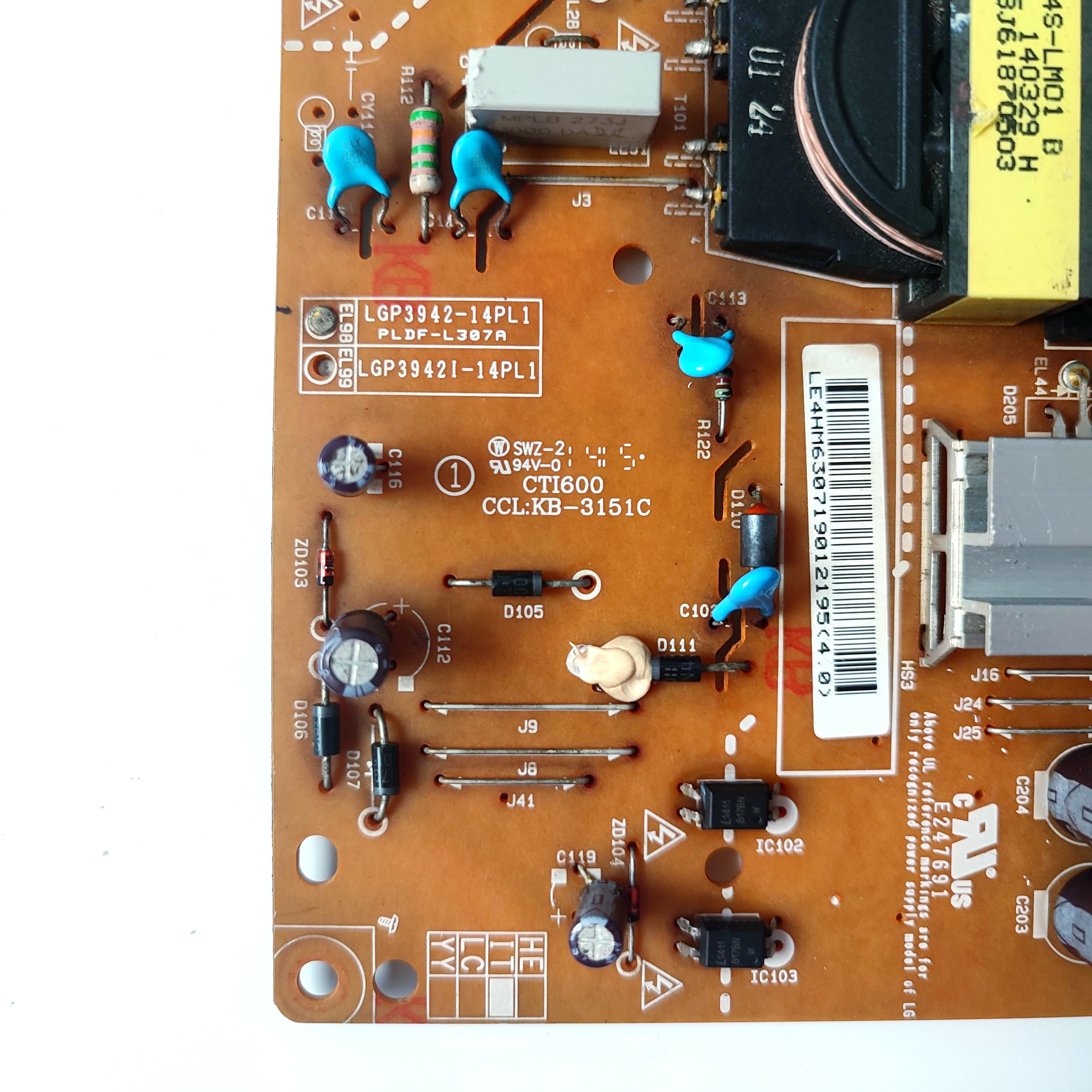 Original 42/39 Inch TV Power Supply Board Card LG 42LB550V 42LB570V 42LB580V 42LB650V EAX65423701 (2.0) REV 2.0 LGP3942-14PL1