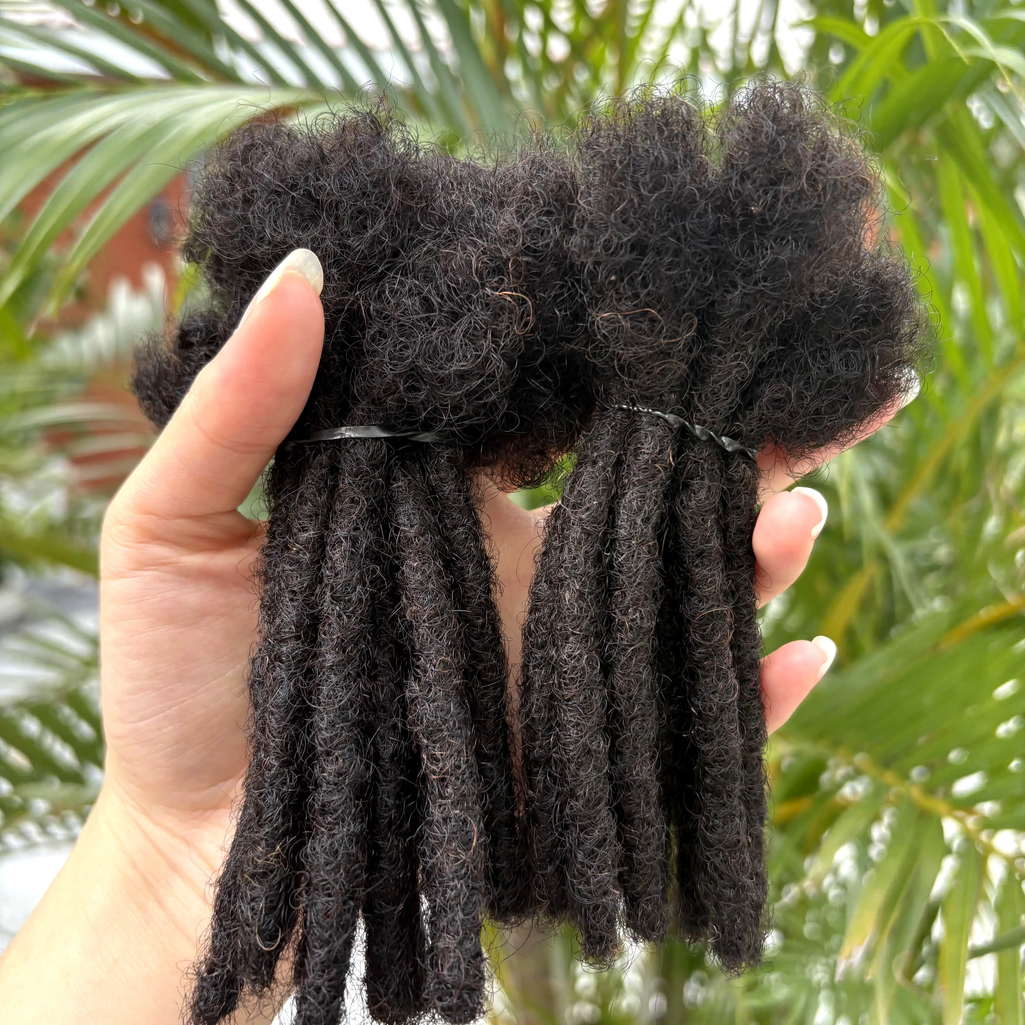 0.6cm regular dreadlock extensões de cabelo humano 4-8 Polegada espessura locs inter extensões para mulheres homens crianças artesanal permanente locs