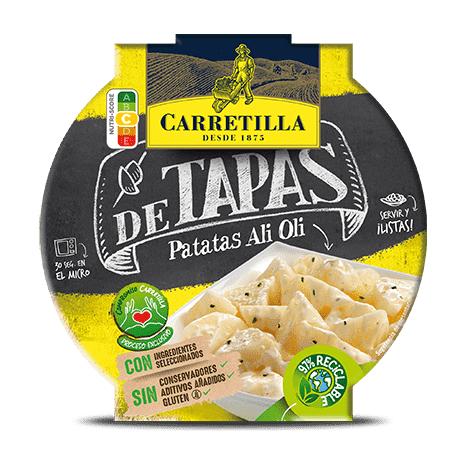 Pratos prontos para comer carrinho de mão-Tapas: Patatas Bravas, Patatas Ali Oli - 8 unidades