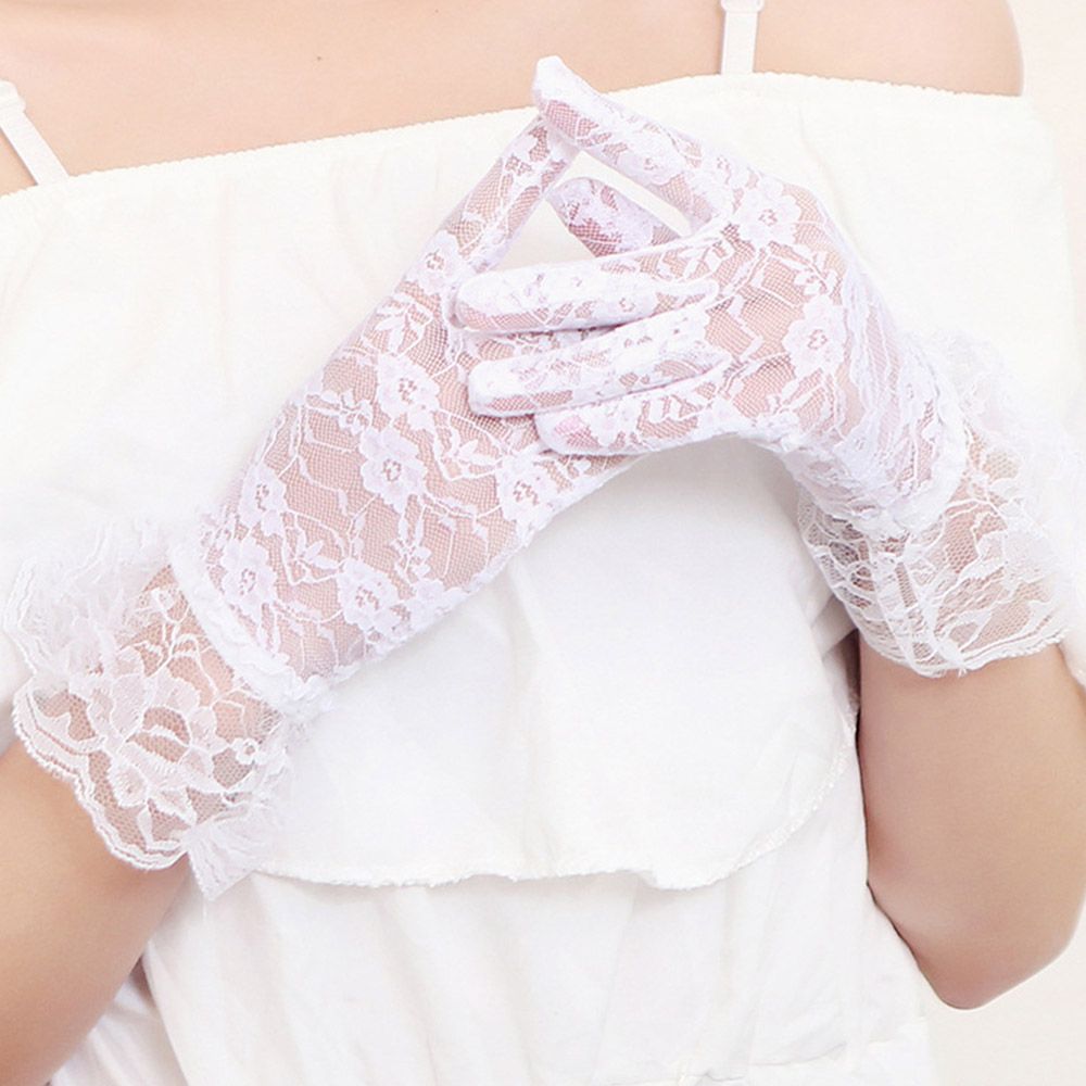 Guantes de encaje de alta calidad para mujer, accesorios de mitones de dedo completo para fiesta, novedad