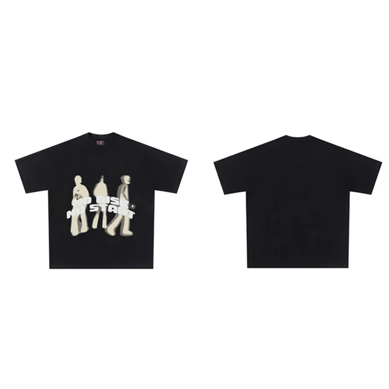 特大 Tシャツ男性速乾性ヒップホップ Tシャツヴィンテージ 90 年代ストリートアニメ原宿ファッション半袖トップゴシック服