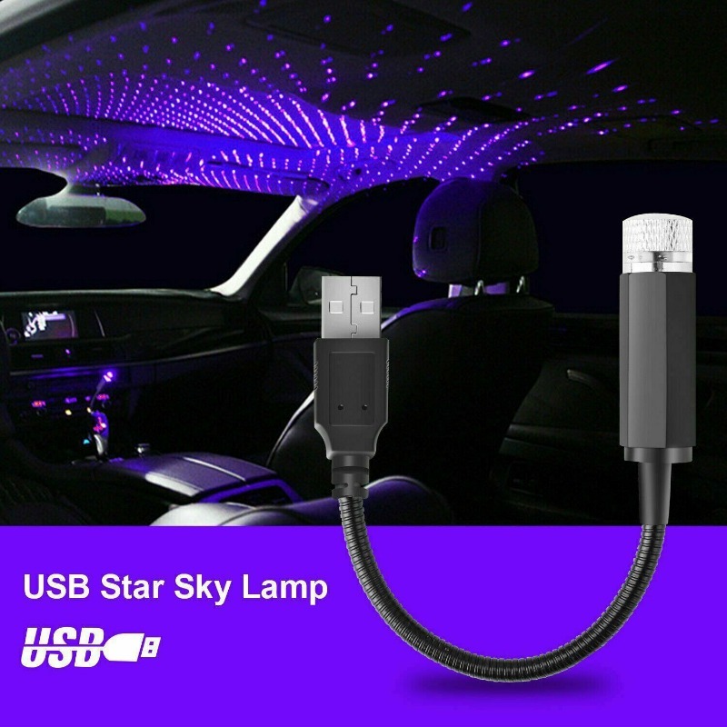 LED Mini Autodak Ster Nachtlampje Projector Sfeer Galaxy Lamp USB Decoratief Verstelbaar voor Auto Dakkamer Plafond Decor