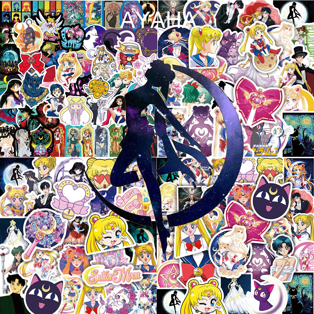 50/100Pcs Thủy Thủ Moon Anime Stickers Kawaii Cô Gái Tự Làm Hành Lý Nước Chai Trường Hợp Điện Thoại Không Thấm Nước Phim Hoạt Hình Sticker Cho đồ Chơi Trẻ Em