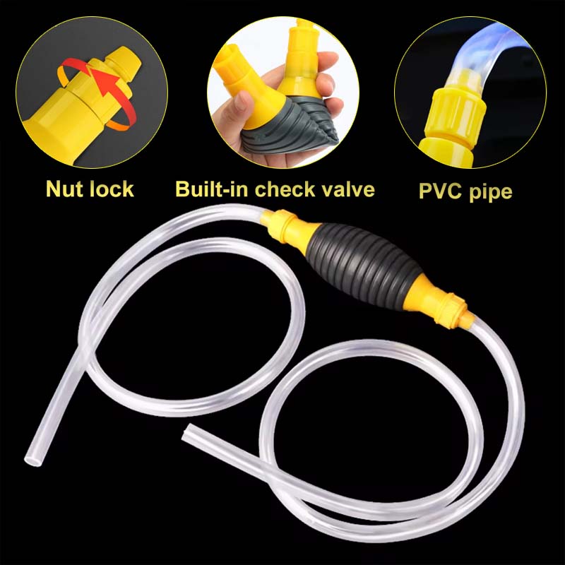 Bomba de transferência de combustível manual resistente para gasolina/diesel/óleo, ferramenta de sifão automático/atv/marinho com design anti-vazamento