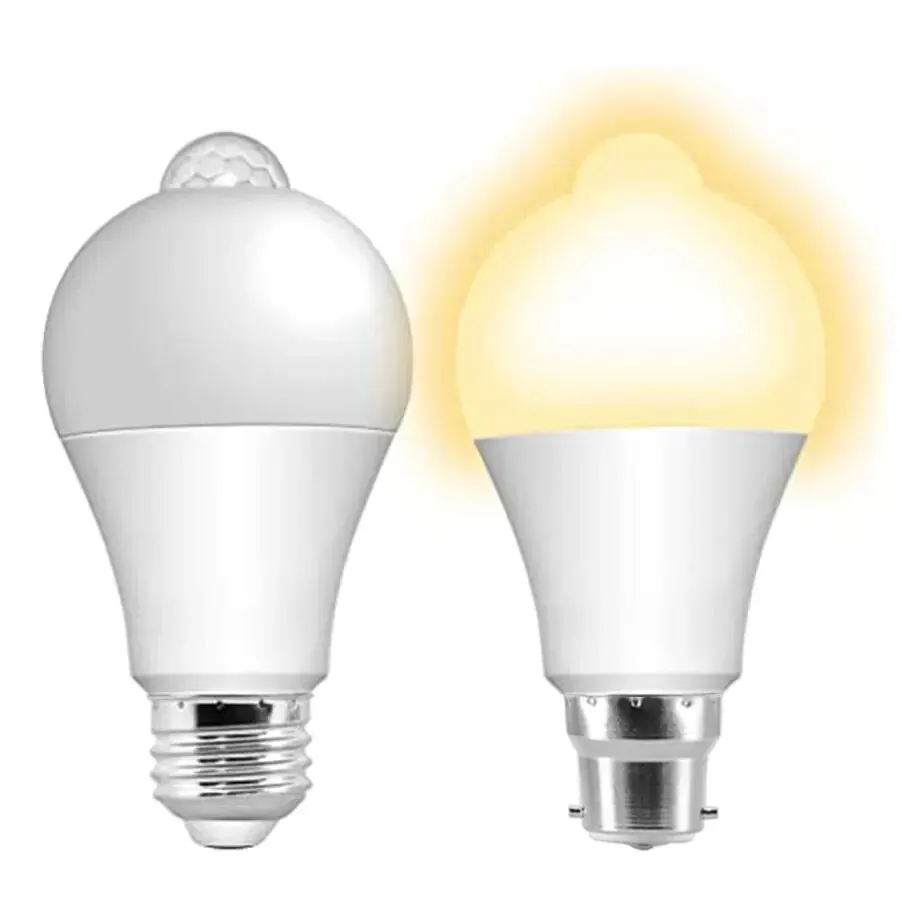 E27 sensor pir lâmpada led sensor de movimento lâmpada led 85-265v auto ligar/desligar luz noturna para varanda escadas garagem luz de segurança