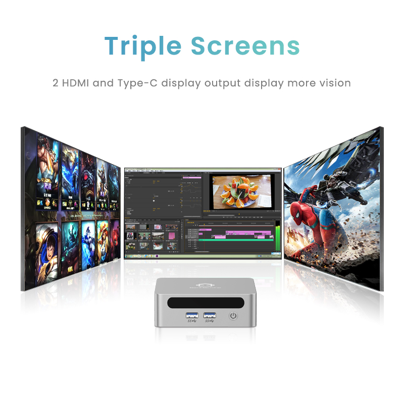 GenMachine AMD Ryzen Ren5000 5675U 5700U 5800H 5800U Mini PC Windows 11 Ryzen DDR4 3200Mhz Gaming Pc WIFI6 Diy Gaming Computer