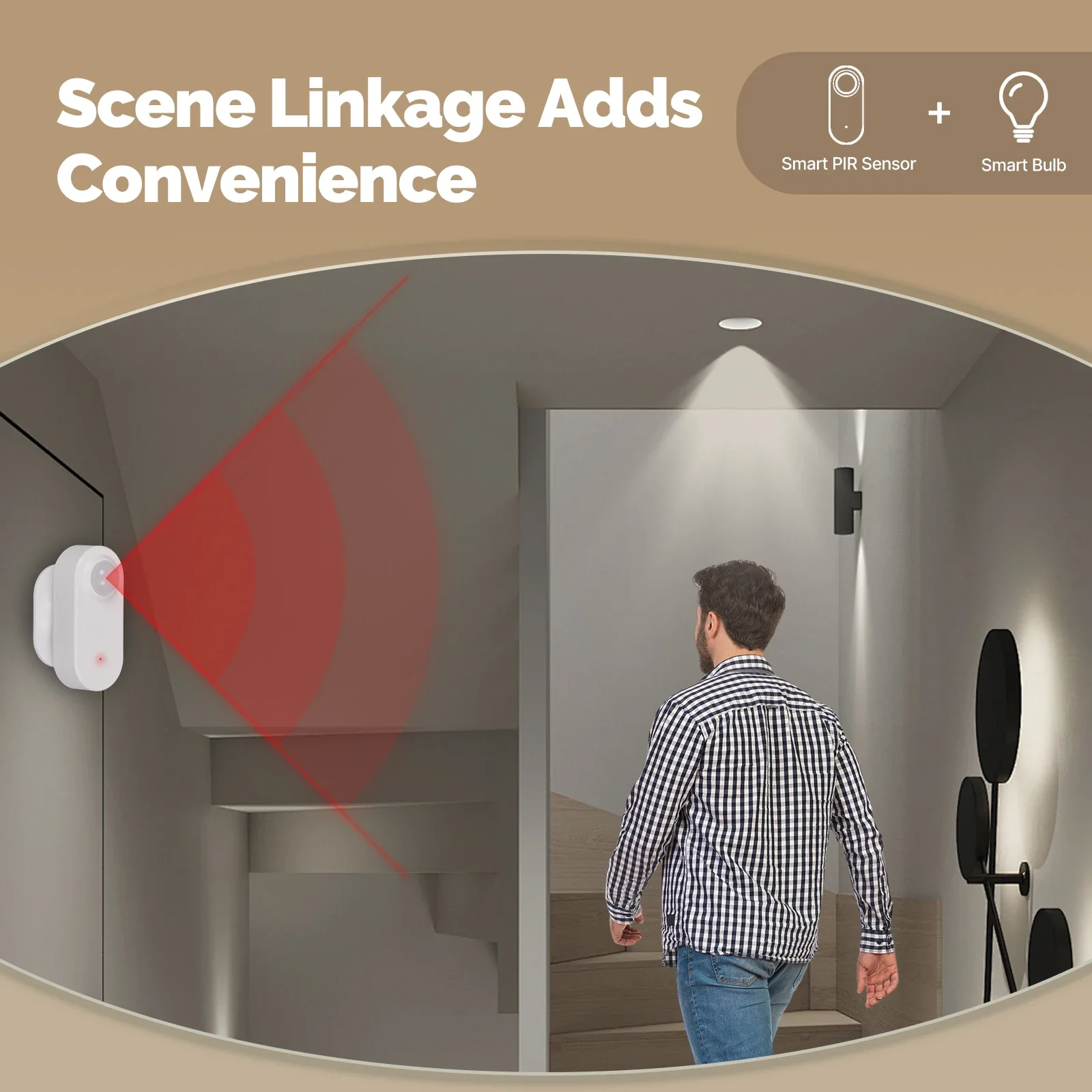 MOES Tuya Zigbee capteur PIR intelligent alimenté par batterie corps humain détection de mouvement infrarouge liaison de scène fonctionne avec l'application Smart Life