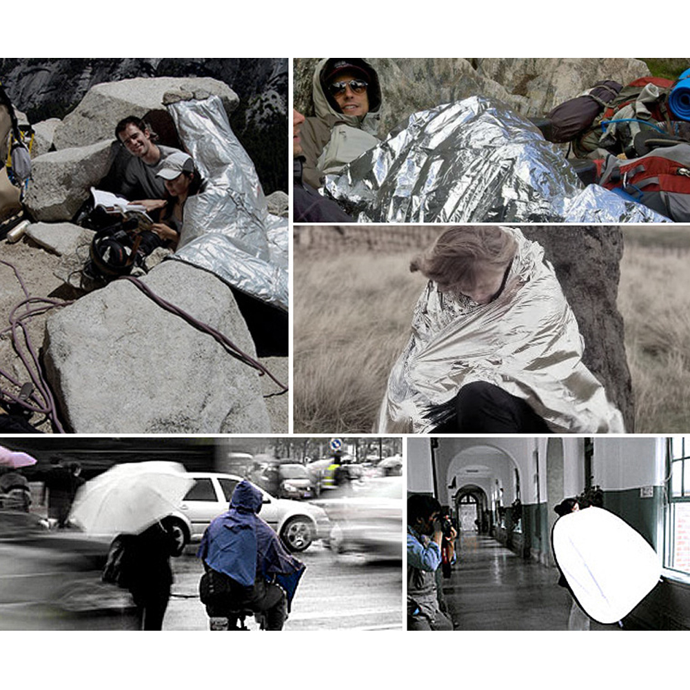 130 x 210 cm wasserdichte Decken halten Sie warm, Notfall-Thermodecke, behält Körperwärme, Silberfoliendecke für Camping im Freien