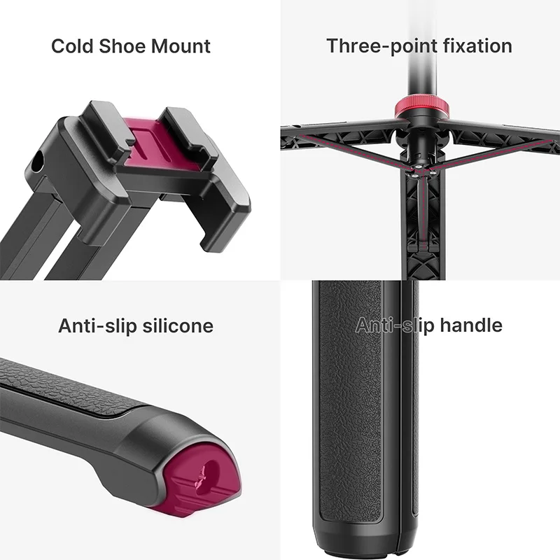 Ulanzi MT-44 trípode extensible para transmisión de vivo Vlog con soporte de montaje para teléfono 42 pulgadas para cámara DSlR SLR GoproSmartphone