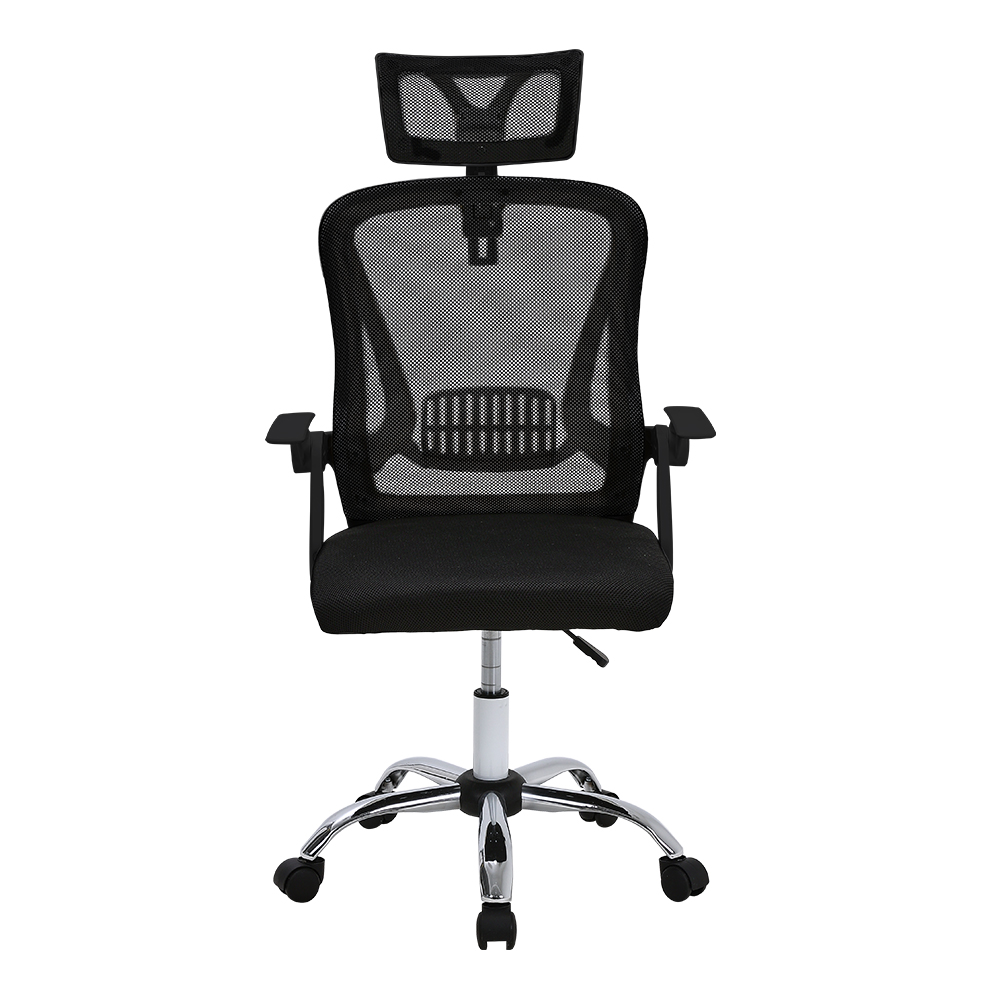 Voltsify Ergonomically designed Swivel Office Chair with Headrest-White/Black,59cm W x 60cm D x 95cm H
