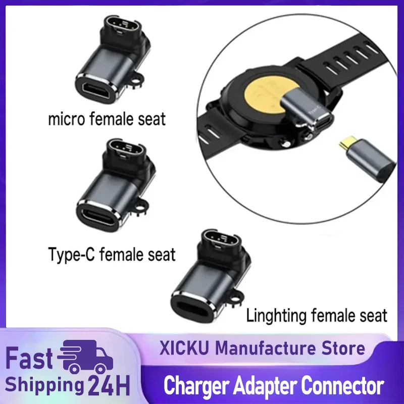Type C/Micro/IOS USB naar 4pin Charger Adapter Connector voor Garmin Fenix 5X/6X/7X/5/6/7 Venu 2 plus Horloge Opladen Converter